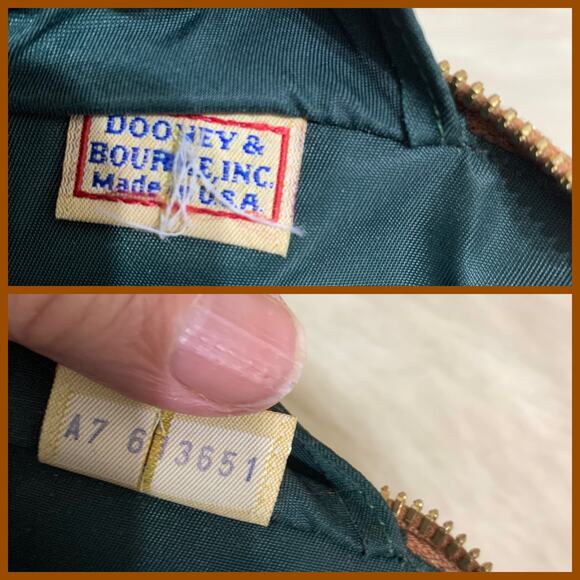 DOONEY & BOURKE Vintage All-Weather-Leather Black/Tan METRO ZIP ZIP Dome Handbag - Picture 8 of 16